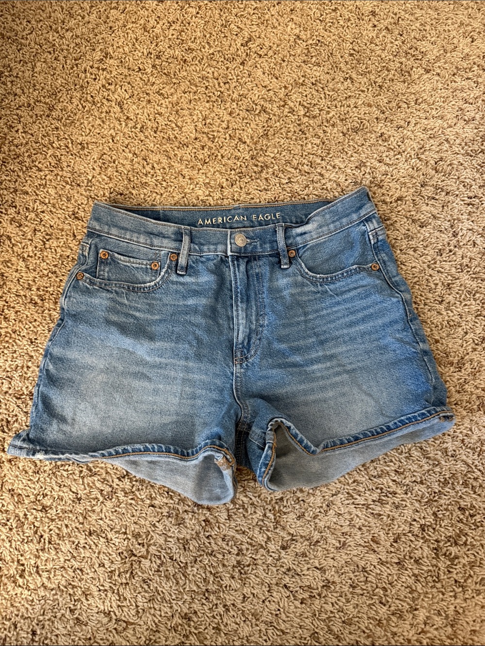 American Eagle Outfitters Light Blue Denim Rolled Hem Shorts